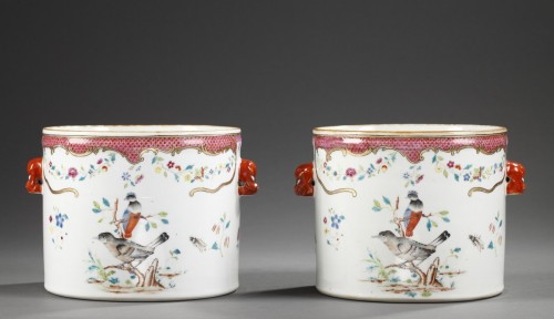 Pair wine coolers porcelain - Chinese export - 18° century - 