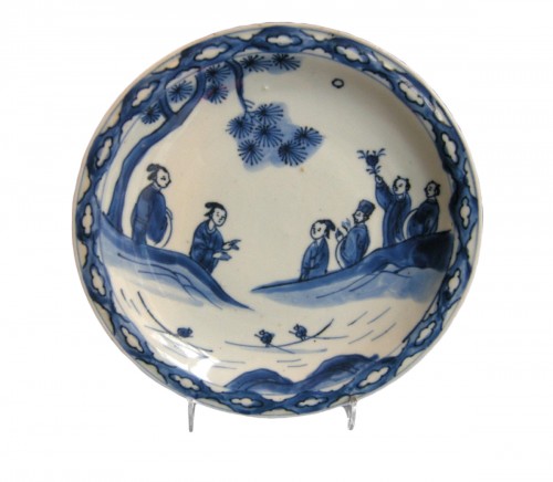 Dish porcelain blue and white  - Tianqi period 1621/1627 - Late Ming