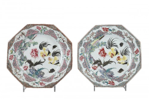 Pair of plates Famille rose  - Chinese Export 1735/1740