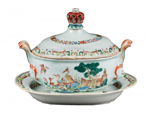 Rare tureen &quot;Famille Rose&quot; porcelain - Qianlong period 1736/1795