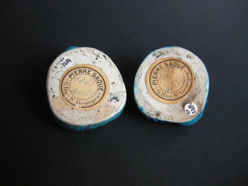 Paire de lave pinceaux en biscuit bleu turquoise -Kangxi 1662/1722 - Arts d