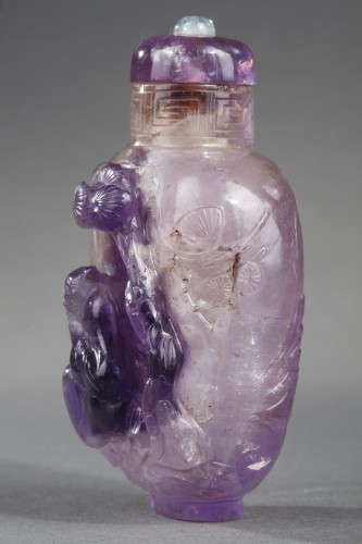 Tabatière en cristal de roche ametysté - 19e siècle - Bertrand de Lavergne
