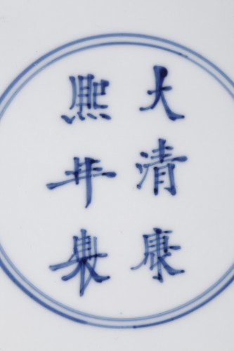 Asian Works of Art  - Chinese blue and white porcelain plate  Kangxi mark and period (1662/1722)