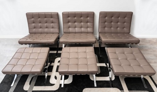 Ludwig Mies Van Der Rohe - Knoll International - Chauffeuse & Ottoman Barcelona - 