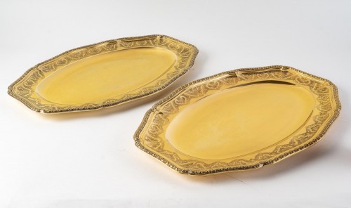 Puiforcat - Suite Of Elysée Vermeil Sterling Silver Serving Dishes - 7 Piec - Antique Silver Style 