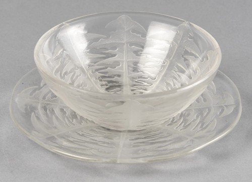 1924 René Lalique - Suite de 10 bols coupes et 10 assiettes "Pissenlit" - Verrerie, Cristallerie Style Art Déco