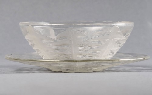 1924 René Lalique - Set Of  Pissenlit 10 Bowls Cups &amp; 10 Plates Glass  - Art Déco