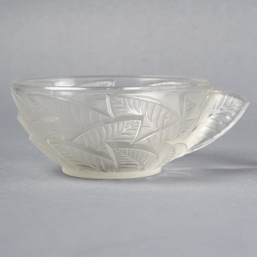 Art Déco - 1931 René Lalique - Service Ormeaux - Bol saladier +et 10 tasses coupes