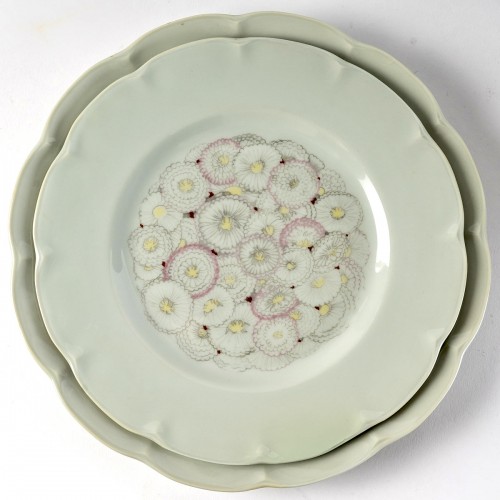 Suzanne Lalique Haviland Paquerettes Celadon Porcelain Tableware 22 Pièces - 