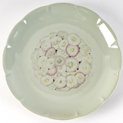 Antiquités - Suzanne Lalique & Haviland - Service de table Pâquerettes 22 pièces en porcelaine celadon