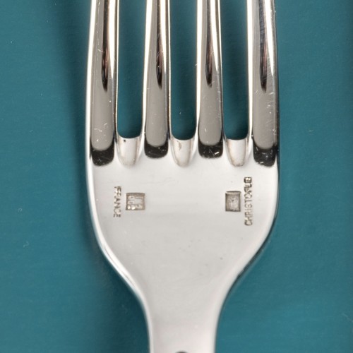 Antique Silver  - Christofle Flatware Cutlery Set Talisman 72 Pieces