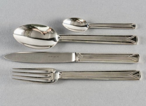 Puiforcat - Cutlery Flatware Set Art Deco Aphea Sterling Silver - 110 Piece - 