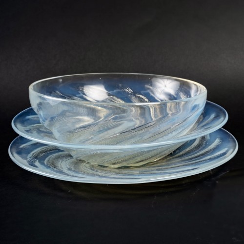 1921 René Lalique - Coupe bol et assiette Poissons - Verrerie, Cristallerie Style Art Déco