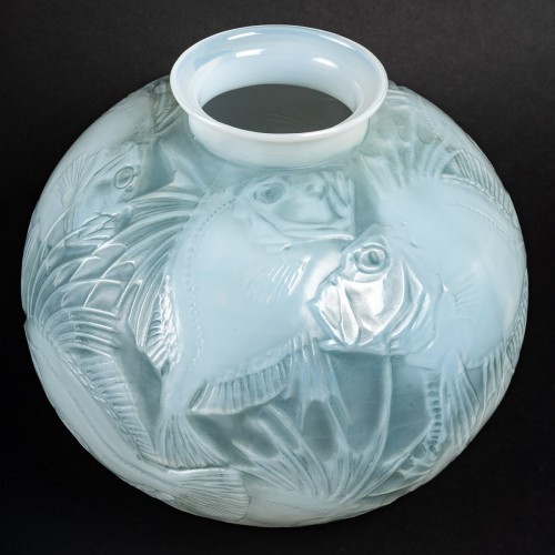 Art Déco - 1921 René Lalique - Vase Poissons Cased