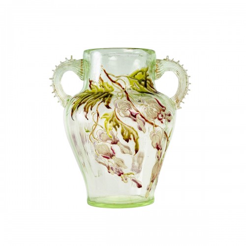 1890 Emile Gallé - Vase Cristallerie Handles