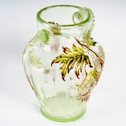 1890 Emile Gallé - Vase Cristallerie Handles - Glass & Crystal Style Art nouveau