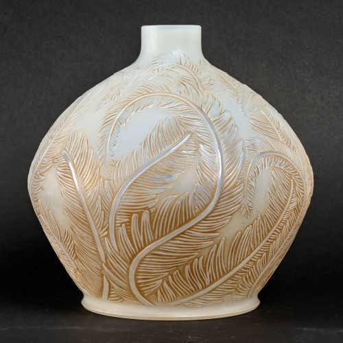 1920 René Lalique - Vase Plumes - Verrerie, Cristallerie Style Art Déco