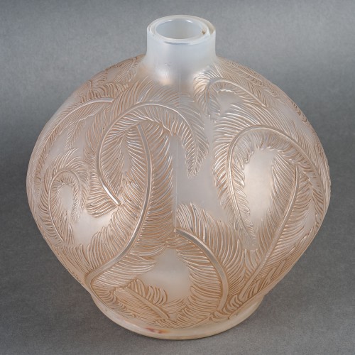 1920 René Lalique - Vase Plumes - Verrerie, Cristallerie Style Art Déco