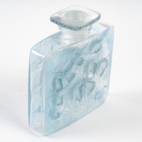 1920 René Lalique - Flacon Carré Plat Hirondelles - Verrerie, Cristallerie Style Art Déco