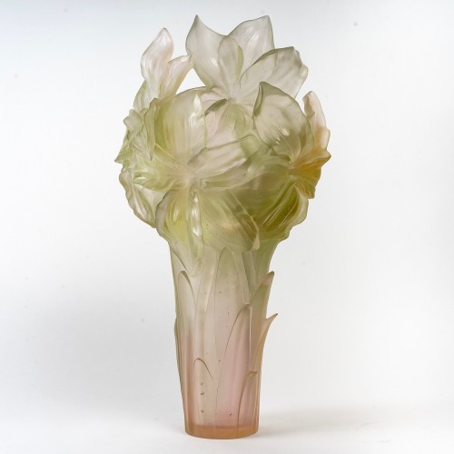 Daum France - Vase Magnum Amaryllis - Numbered Limited Edition - Glass & Crystal Style 