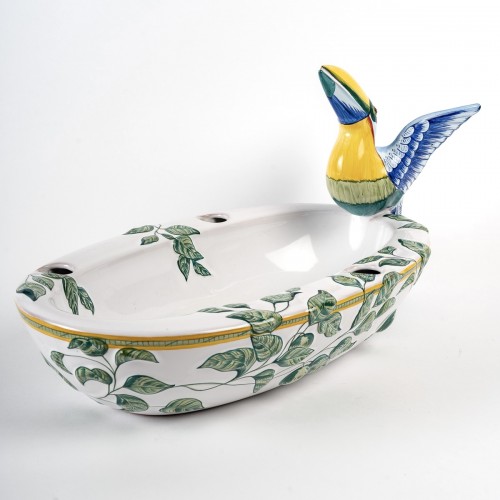 Hermès Maison & Moustiers - Jardinière coupe Toucans - Céramiques, Porcelaines Style 