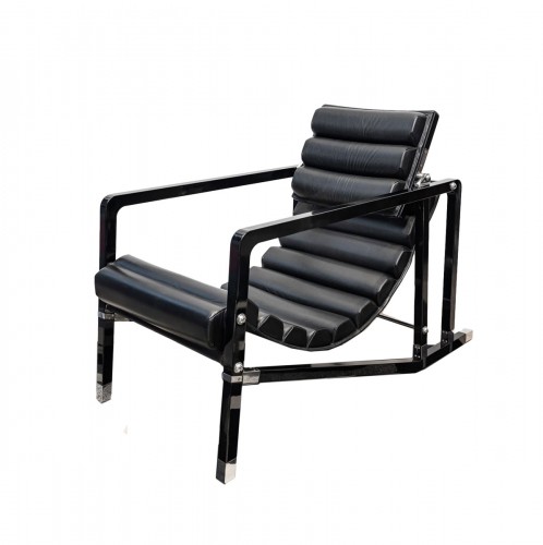 Eileen Gray - Ecart International - Transat Armchair Black Leather Lacquer