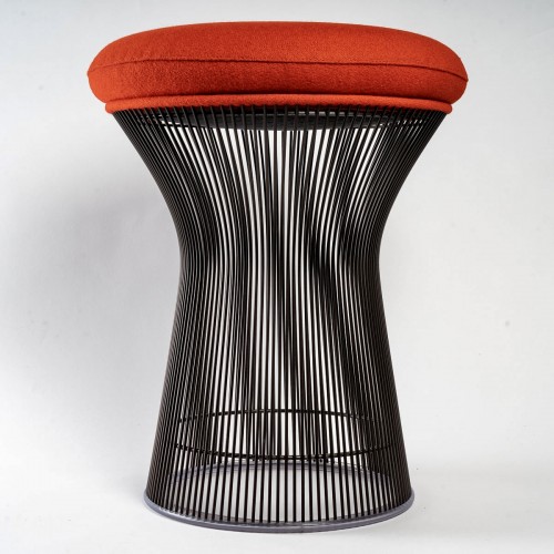 Warren Platner - Knoll International - Tabouret Kvadrat Tonus rouge structure métal bronze - Sièges Style Années 50-60