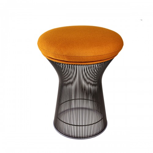 Warren Platner - Knoll International - Tabouret Kvadrat Tonus orange structure métal bronze