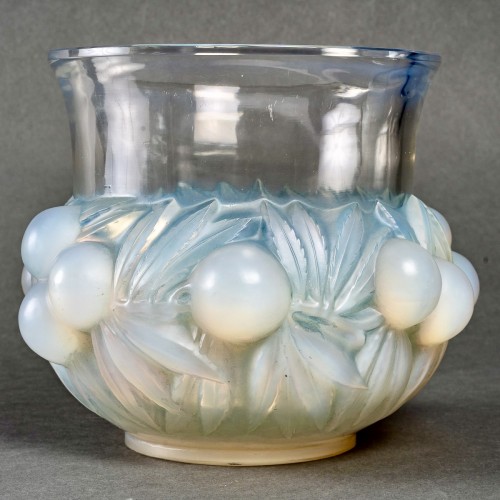 1930 René Lalique - Vase Prunes - Verrerie, Cristallerie Style Art Déco