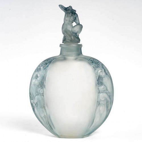 Art Déco - 1920 René Lalique - Vase Sirenes Avec Bouchon Figurine