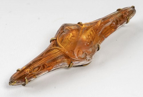 1911 René Lalique - Broche Deux Faisans - Verrerie, Cristallerie Style Art nouveau