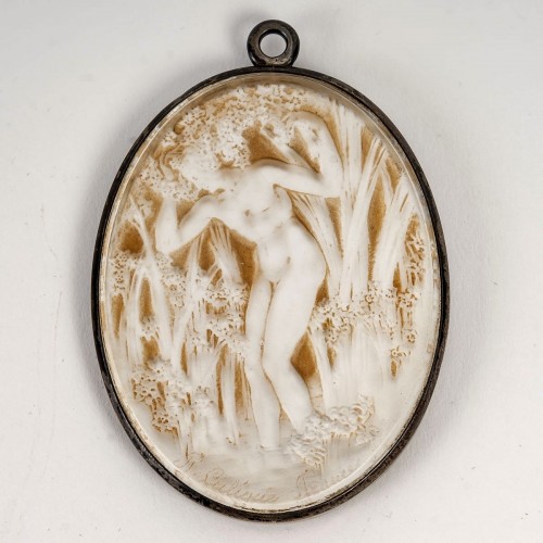 1919 René Lalique - Miroir Pendentif Narcisse Debout - Verrerie, Cristallerie Style Art Déco