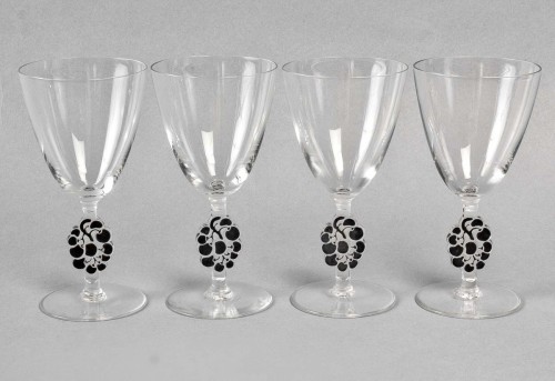 1924 René Lalique - 4 Thionville Glasses - Art Déco