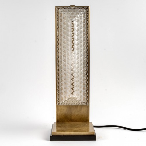 XXe siècle - 1935 René Lalique - Paire d'appliques Art Déco "Normandie"  montées en lampes