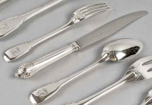 Puiforcat - 116 Pieces Cutlery Flatware Set Noailles Sterling Silver - 