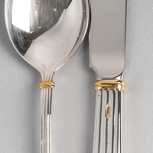 Cartier - La Maison Du Prince 10 Spoons and Knives Silver Plated - Antique Silver Style 