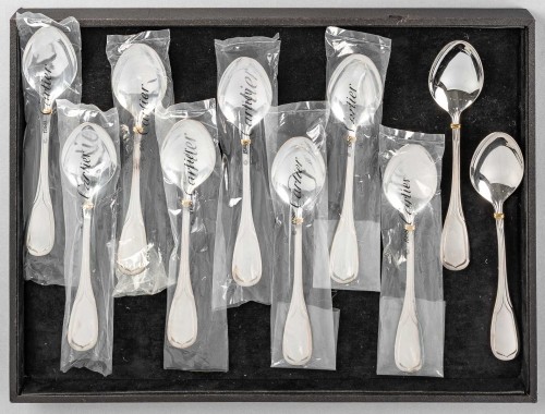 Cartier - La Maison Du Prince 10 Spoons and Knives Silver Plated - 