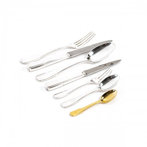 Puiforcat - Cutlery Flatware Set Menton Sterling Silver- 84 Pieces