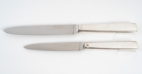 Antique Silver  - Puiforcat - Cutlery Flatware Set Menton Sterling Silver- 84 Pieces