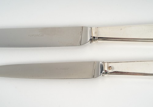 Puiforcat - Cutlery Flatware Set Menton Sterling Silver- 84 Pieces - 