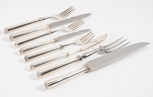 Christian Dior - Cutlery Flatware Set Rond Point Plated Silver - 84 Pieces - Antique Silver Style 