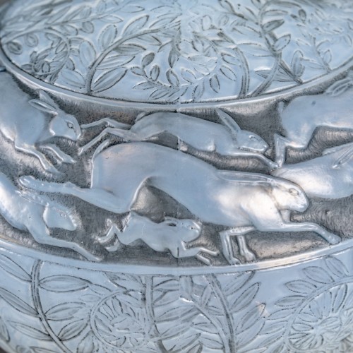 1923 René Lalique - Vase Lièvres - Verrerie, Cristallerie Style Art Déco