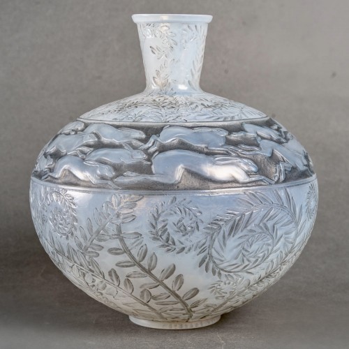 Verrerie, Cristallerie  - 1923 René Lalique - Vase Lièvres