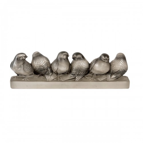 1933 René Lalique - Decoration Group Of Six Sparrows