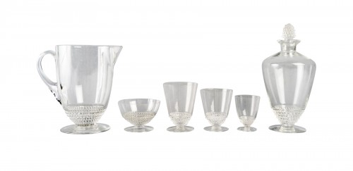 1930 René Lalique - Set Of Tablewares Glasses Nippon 50 Pieces