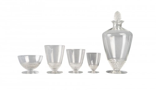 1930 René Lalique - Service de verres Nippon  de 33 Pièces