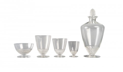 1930 René Lalique - Set Of Tablewares Glasses Nippon 33 Pieces