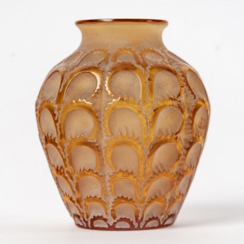 1931 René Lalique - Vase Laiterons Amber - Art Déco
