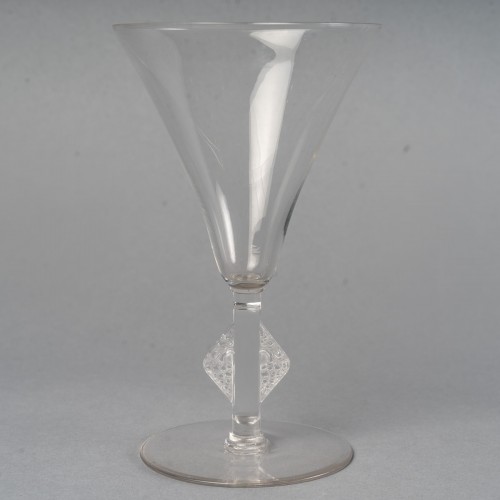 Glass & Crystal  - 1930 René Lalique - Set Of Tablewares Glasses Savegrne 34 Pces