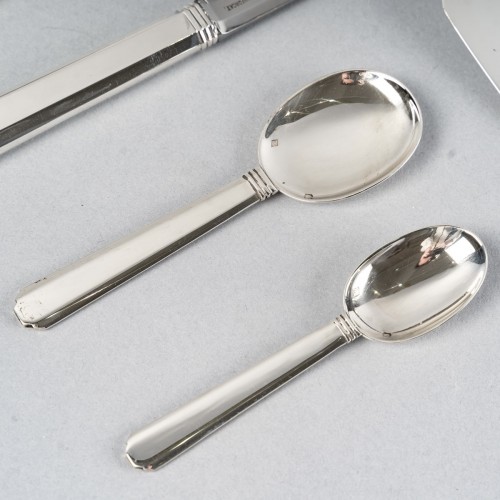 1924 Jean E. Puiforcat - Flatware Cutlery Bayonne Sterling Silver 33 Pieces - 